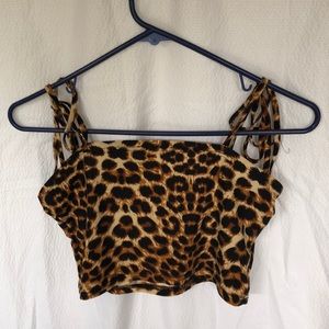 Girls cheetah print crop top